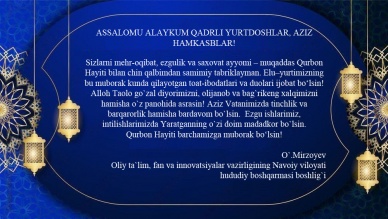 Qurbon Hayiti muborak bo`lsin!